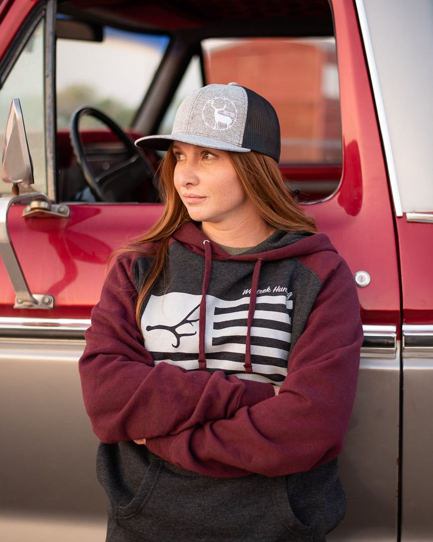 Freedom Flag Hoodie (Burgundy/Charcoal)