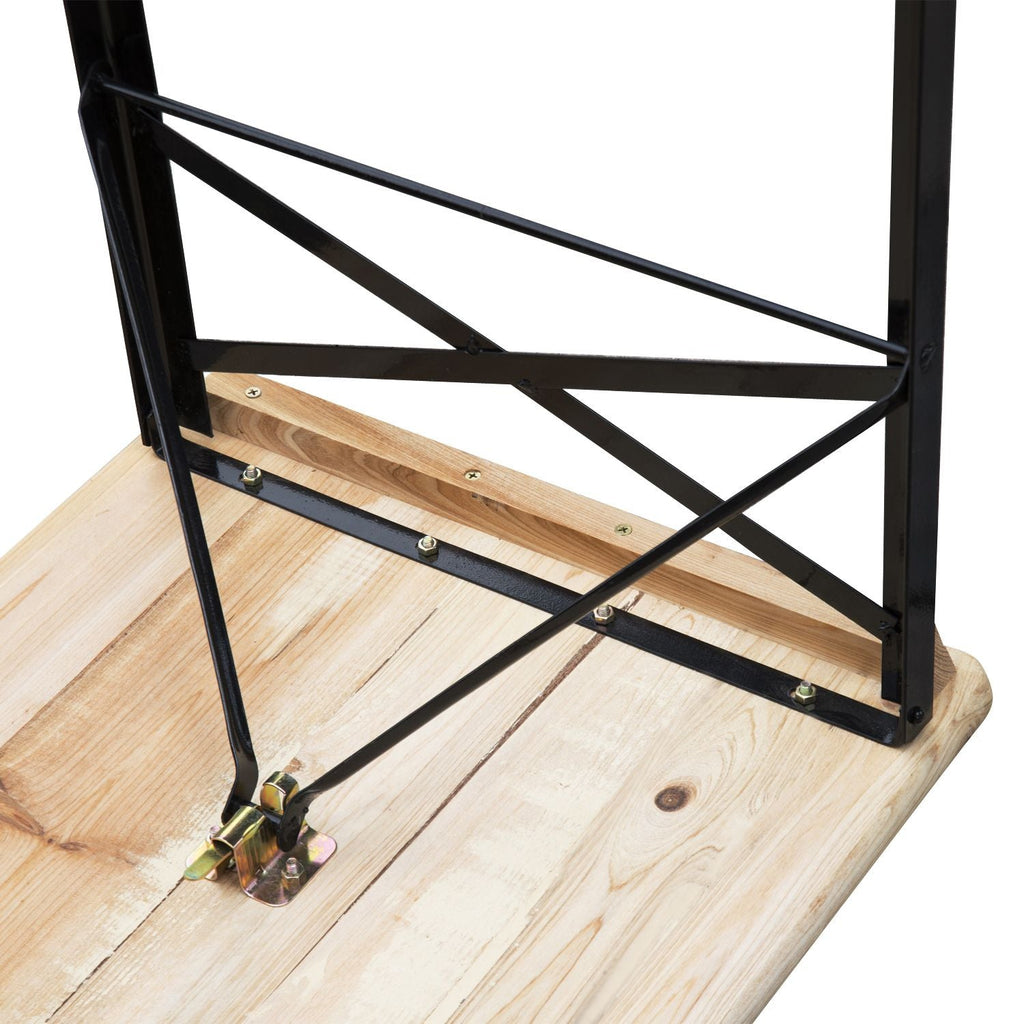 Portable Wooden Picnic Table 6FT Beer Table Set with Benches German Style Anti-Injury Design for Patio Dining