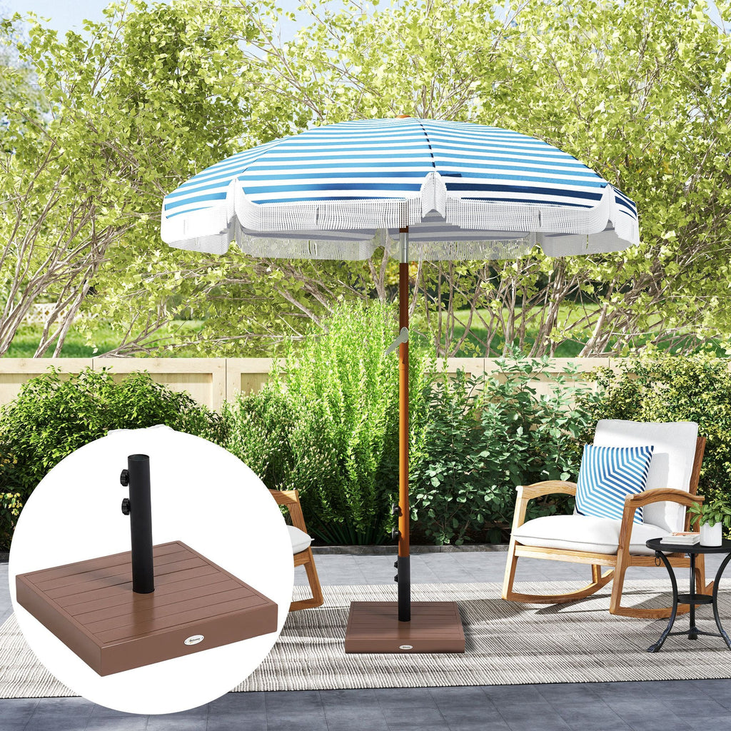 Outsunny Square Patio Umbrella Base, 42 lbs Concrete Heavy Duty Umbrella Base with Holder for 1.25"/1.5" Poles for Outdoor, Lawn, Poolside, Coffee