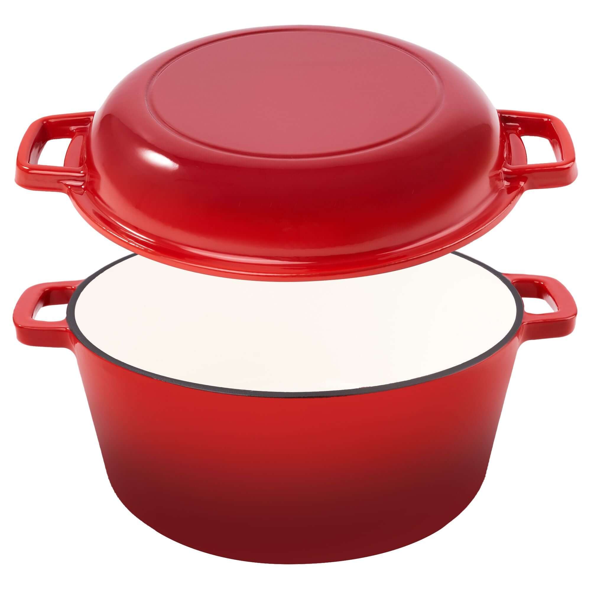 Enameled Cast Iron Dutch Oven with Serving Lid + ENCLOSED THERMAL CIRCLE Design