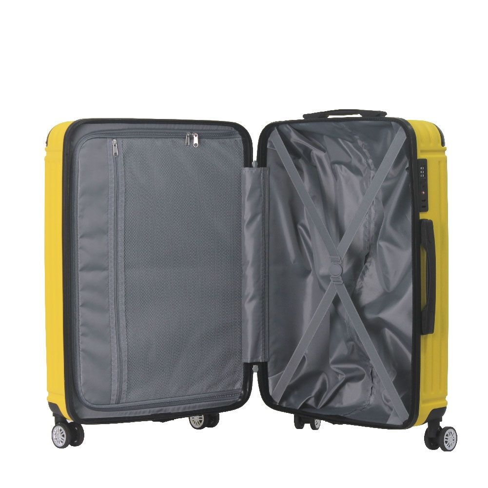 Lemon Yellow 3-Piece Premium ABS Luggage Set-20", 24", and 28" Suitcases with Multi-Position Handle, Silent Spinner Wheels, and TSA-Approved Lock-Durable, Stylish, and Spacious Travel Gear