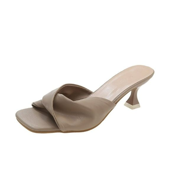 Sexy Pointed Toe Mule High Heels Women Slipper Fashion Mixed Color Slip On Slides Summer Party Stripper Sandal Shoes