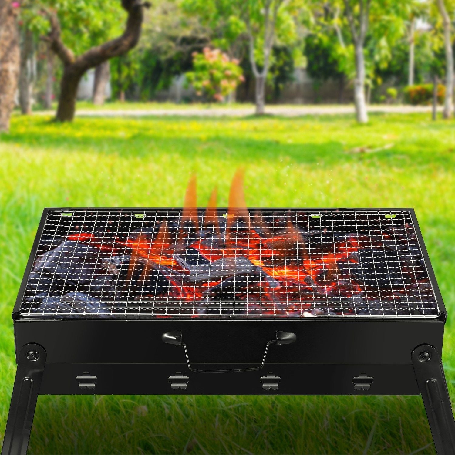 Portable BBQ Grill Foldable Charcoal Grill Lightweight Smoker Grill for Camping Picnics Garden Grilling