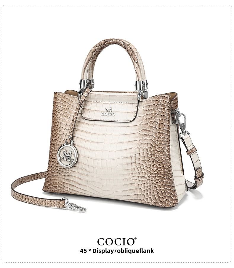 New Himalayan White Handbag Premium Texture Crocodile Cross Border Women's Bag Multi Compartment Women's Bag