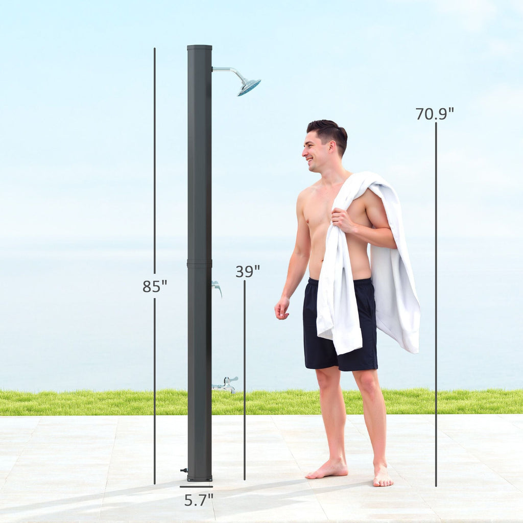 7.1FT Slolar Heated Outdoor Shower, 9.2 Gal Outdoor Solar Shower for Backyard Poolside Beach Spa