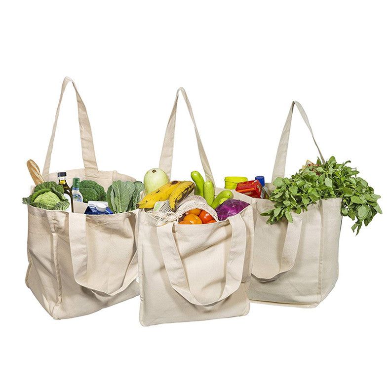 Reusable Organic Cotton Tote Mesh Bag w/6 Internal Sleeves.