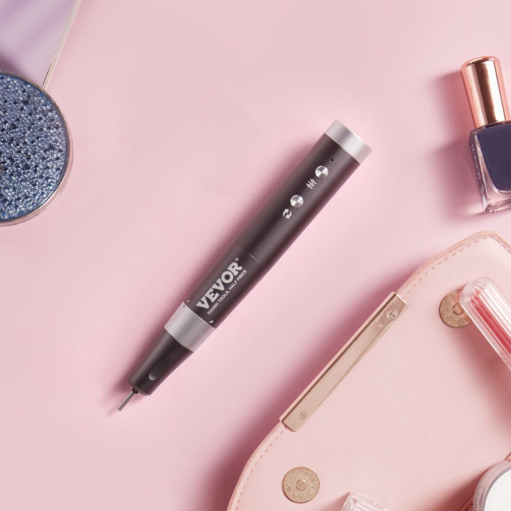 VEVOR Electric Cordless Nail Drill, 30,000RPM Variable-Speed Rechargeable Nail E File Machine, Portable Manicure Pedicure Polisher with 50PCS Sanding Bands for Dead Skin Removal, Nail Surface Smooth