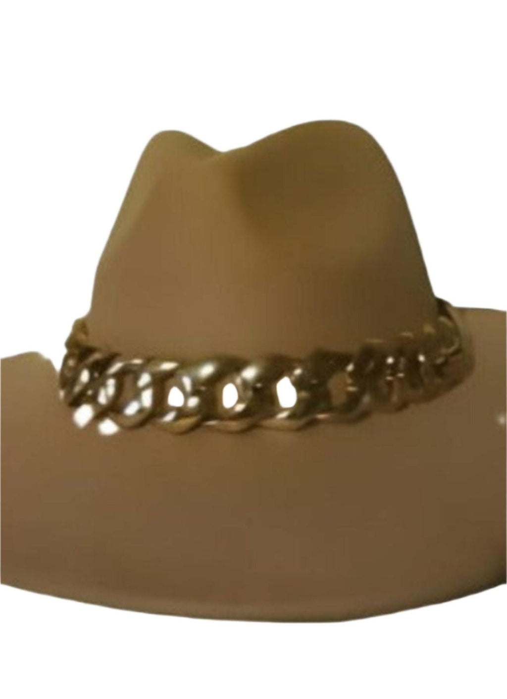 WIDE BRIM WOOL ELEGANT RANGER HAT WITH GOLD CHAIN