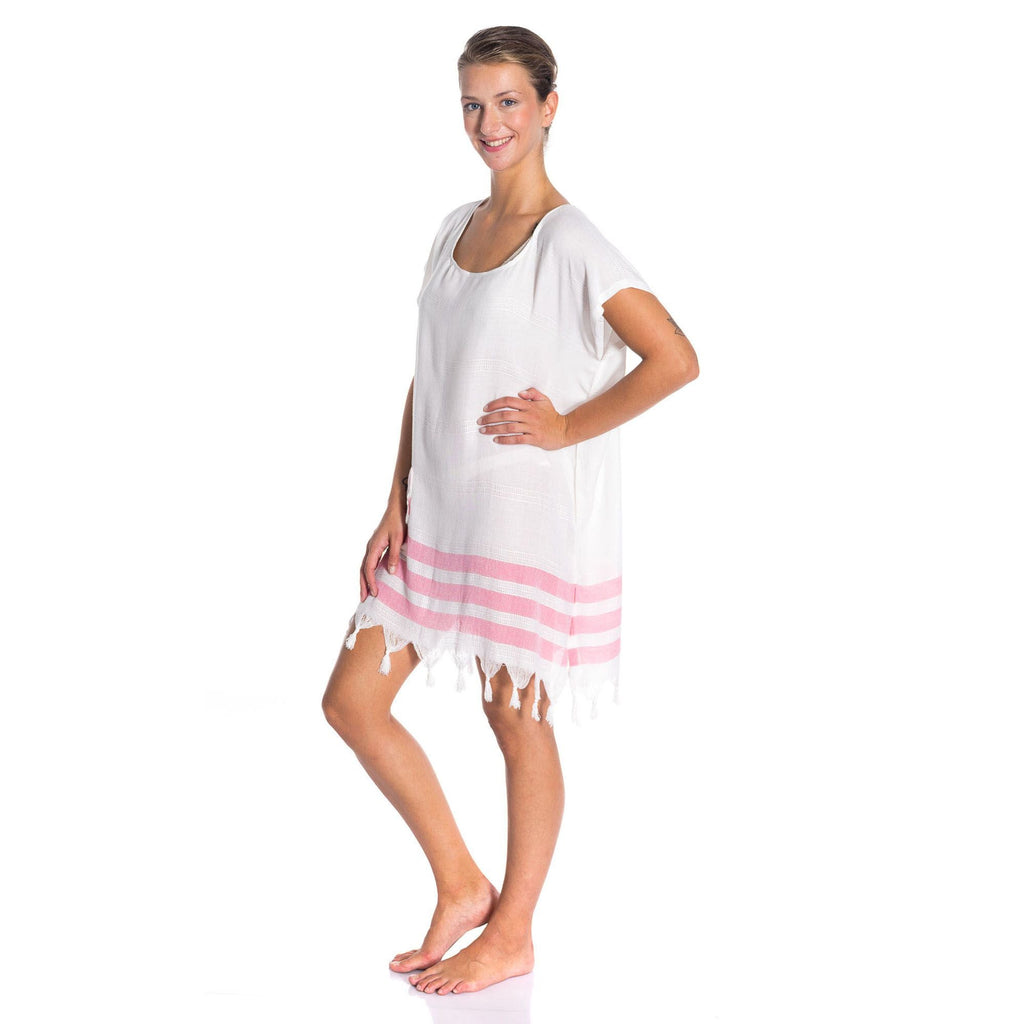 All Cotton Swimsuit Cover Ups for Women Short Sleeve Beach Dress
