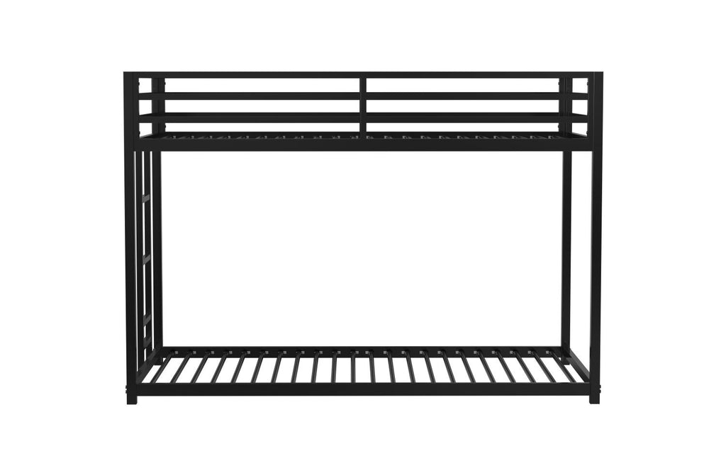 Adam Sturdy Twin over Twin Bunk Bed Metal Black for Kids and Adult, Low Profile Twin over twin bunk bed with Ladder and Guardrails, Easy Climbing, Beds for Bedroom, Same as original B083124170