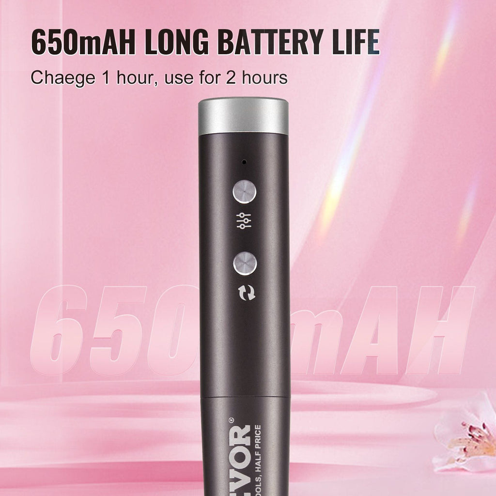 VEVOR Electric Cordless Nail Drill, 30,000RPM Variable-Speed Rechargeable Nail E File Machine, Portable Manicure Pedicure Polisher with 50PCS Sanding Bands for Dead Skin Removal, Nail Surface Smooth