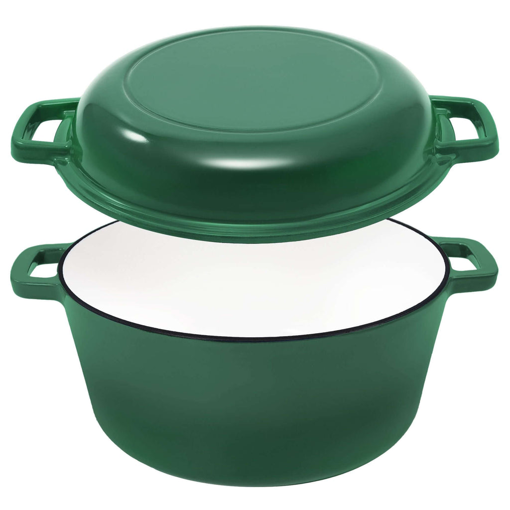 Enameled Cast Iron Dutch Oven with Serving Lid + ENCLOSED THERMAL CIRCLE Design