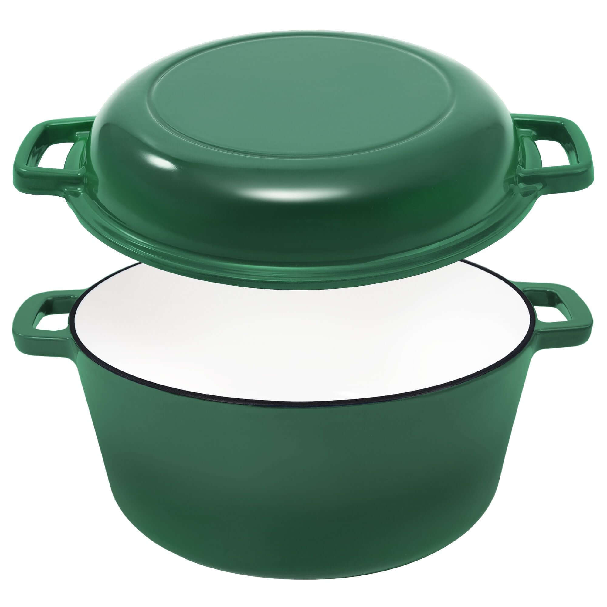 Enameled Cast Iron Dutch Oven with Serving Lid + ENCLOSED THERMAL CIRCLE Design
