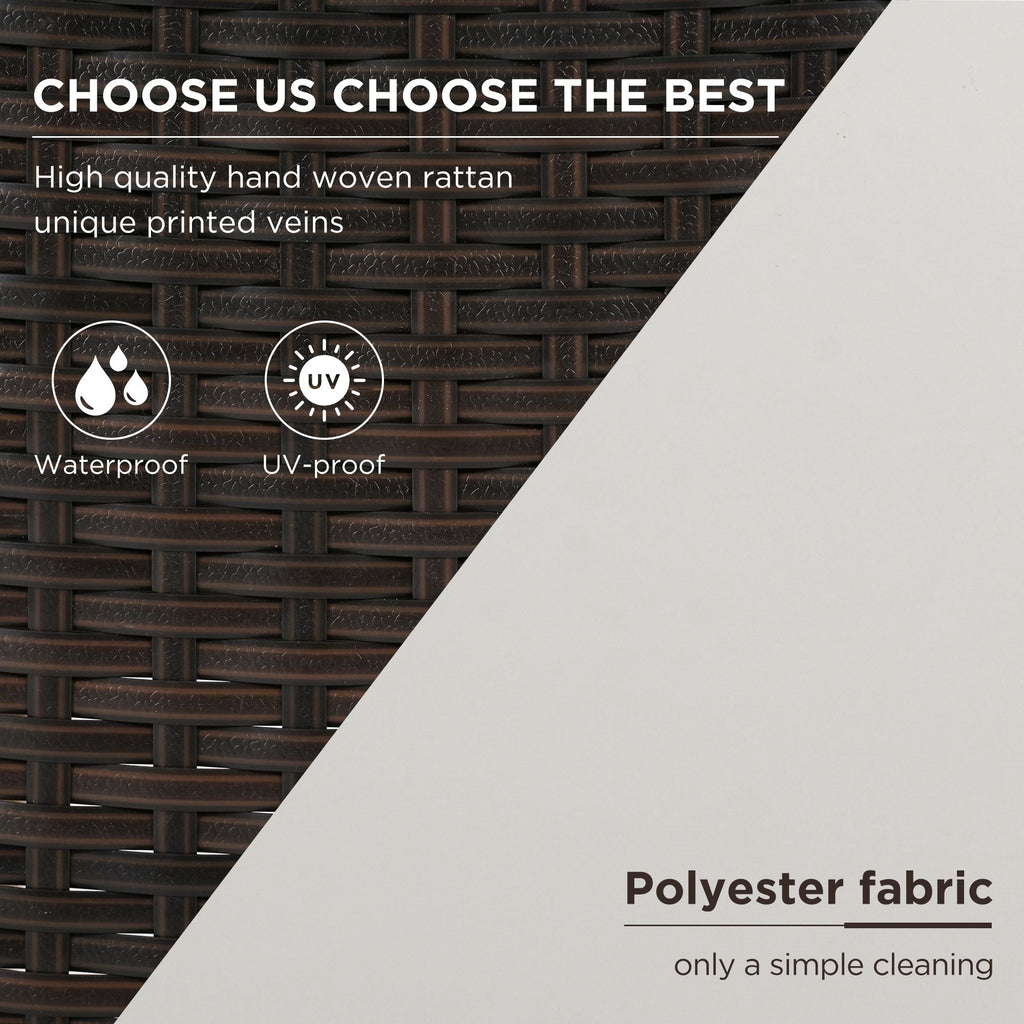 4-Piece Garden Furniture;  Patio Seating Set;  PE Rattan Outdoor Sofa Set;  Wood Table and Legs;  Brown and Beige