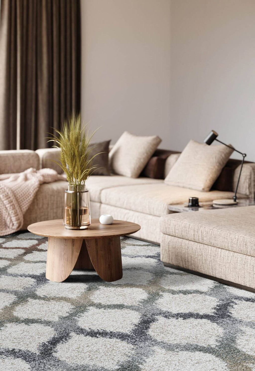 Granada Rayann Ivory, Rust, Beige, Gold, Green, Gray and Charcoal Polypropylene Area Rug