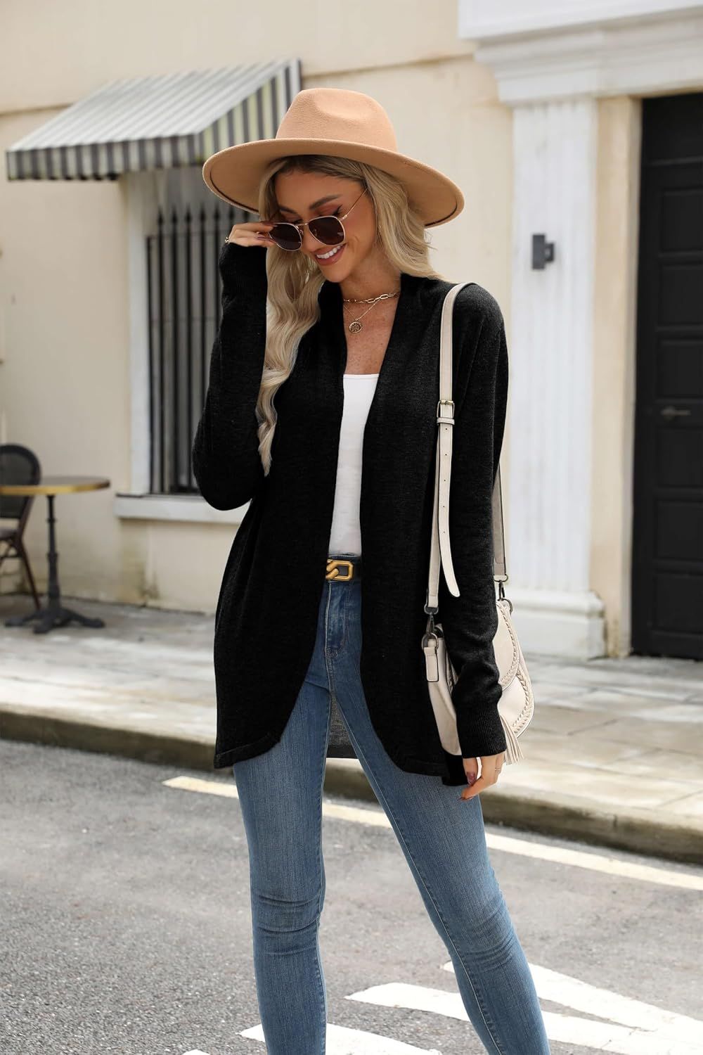 Cardigan Sweaters for Women Fashion Fall Lightweight Work Long Sleeve Tops Loose Casual Office Business Clothes