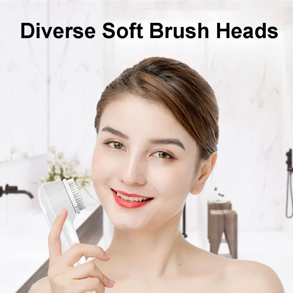 Facial Cleansing Brush, Sonic Facial Brush with 3 Brush Heads for Daily Skin Care, Rechargeable and Gentle Face Exfoliator