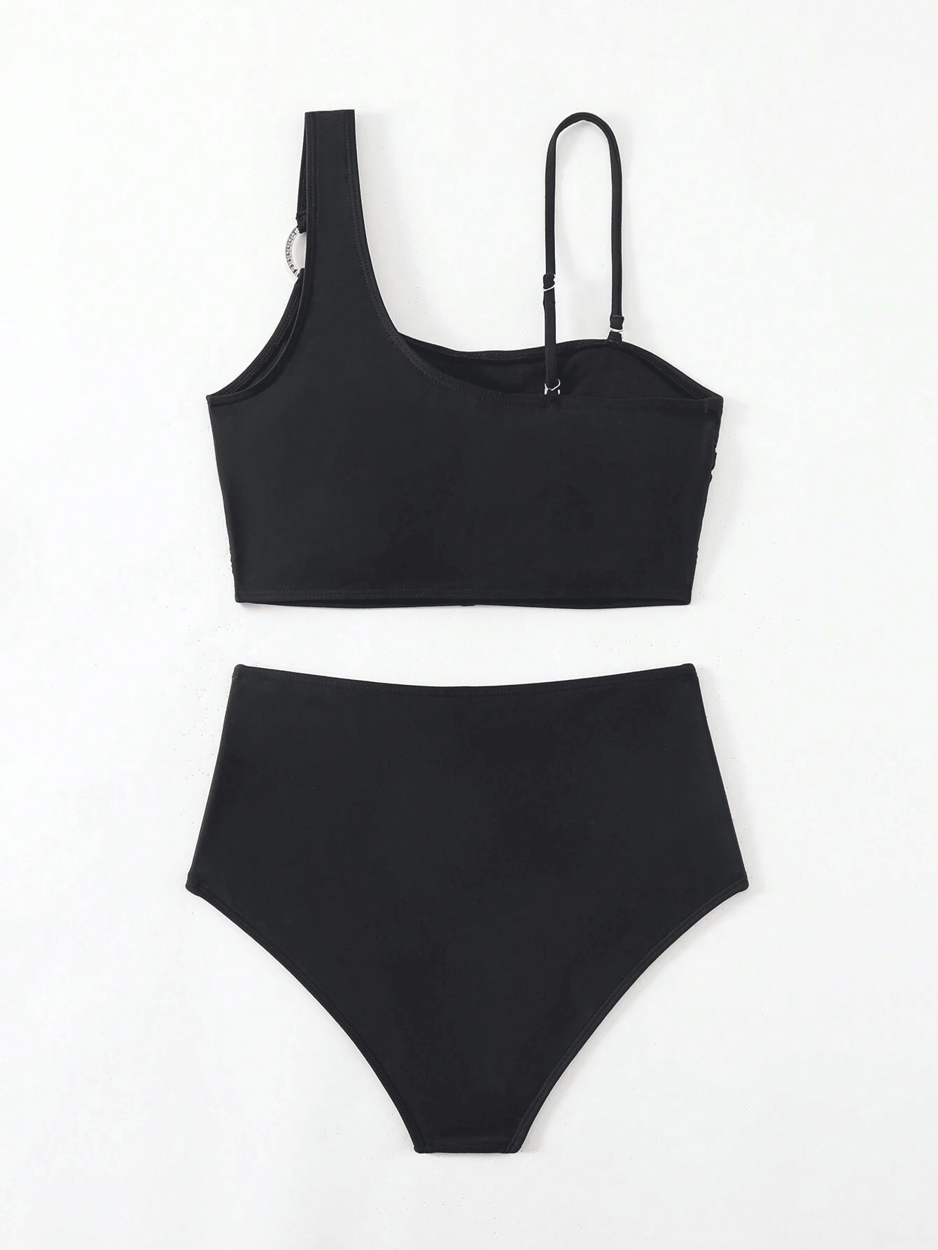 Women's minimalist asymmetrical split style quick drying bikini swimsuit