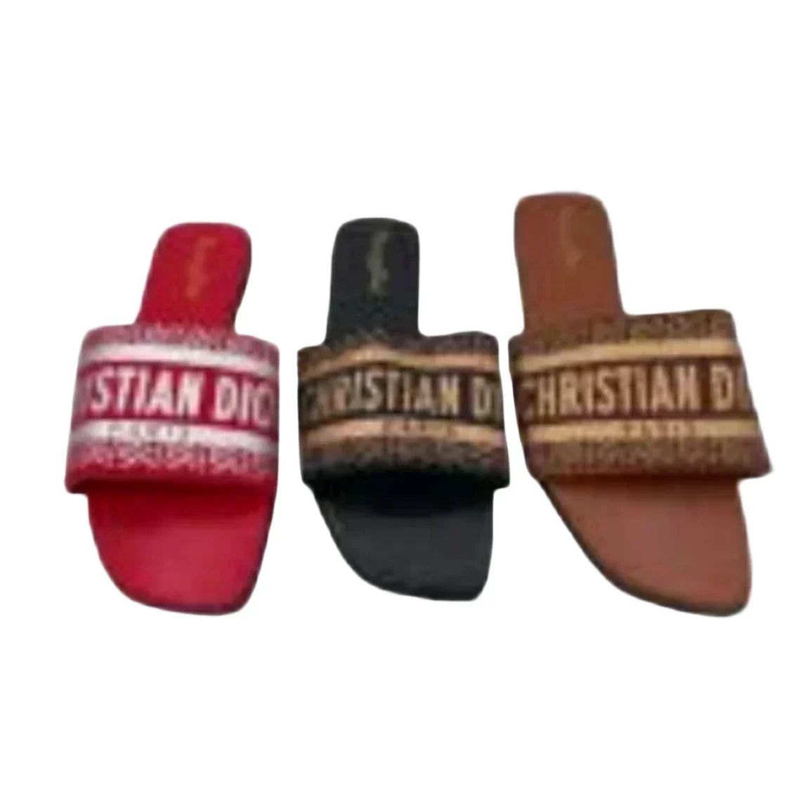 FASHION EMBROIDERED SLIDE SANDALS