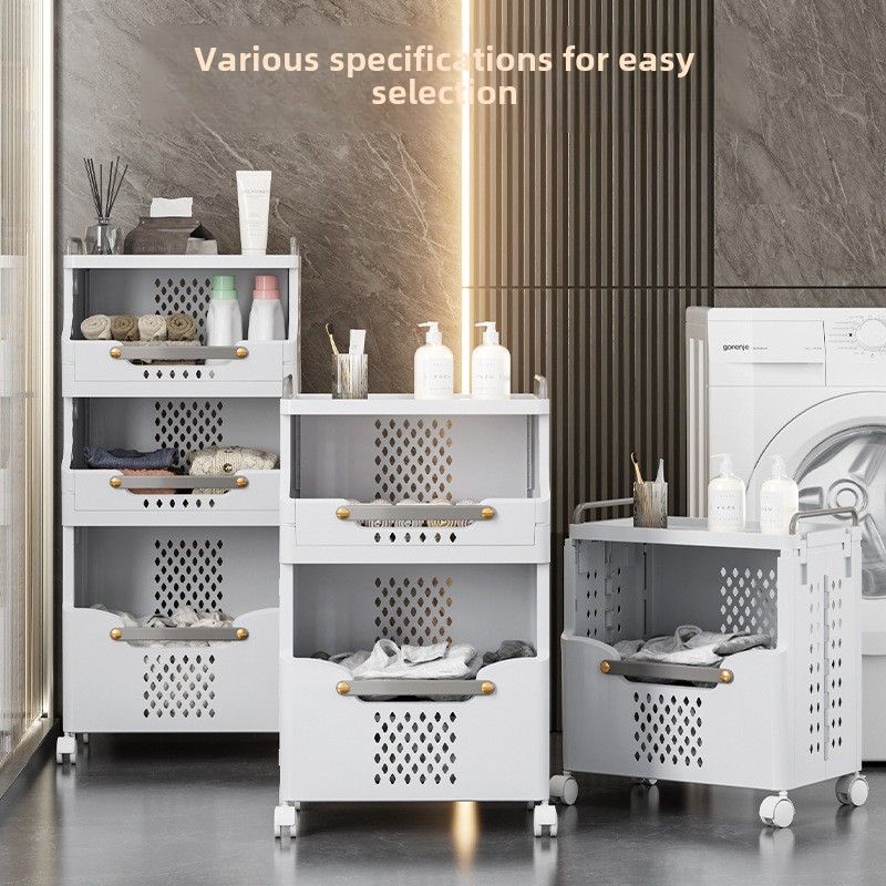 Laundry Basket Bathroom Foldable Dirty Clothes Storage Basket Wall Hanging Shelf