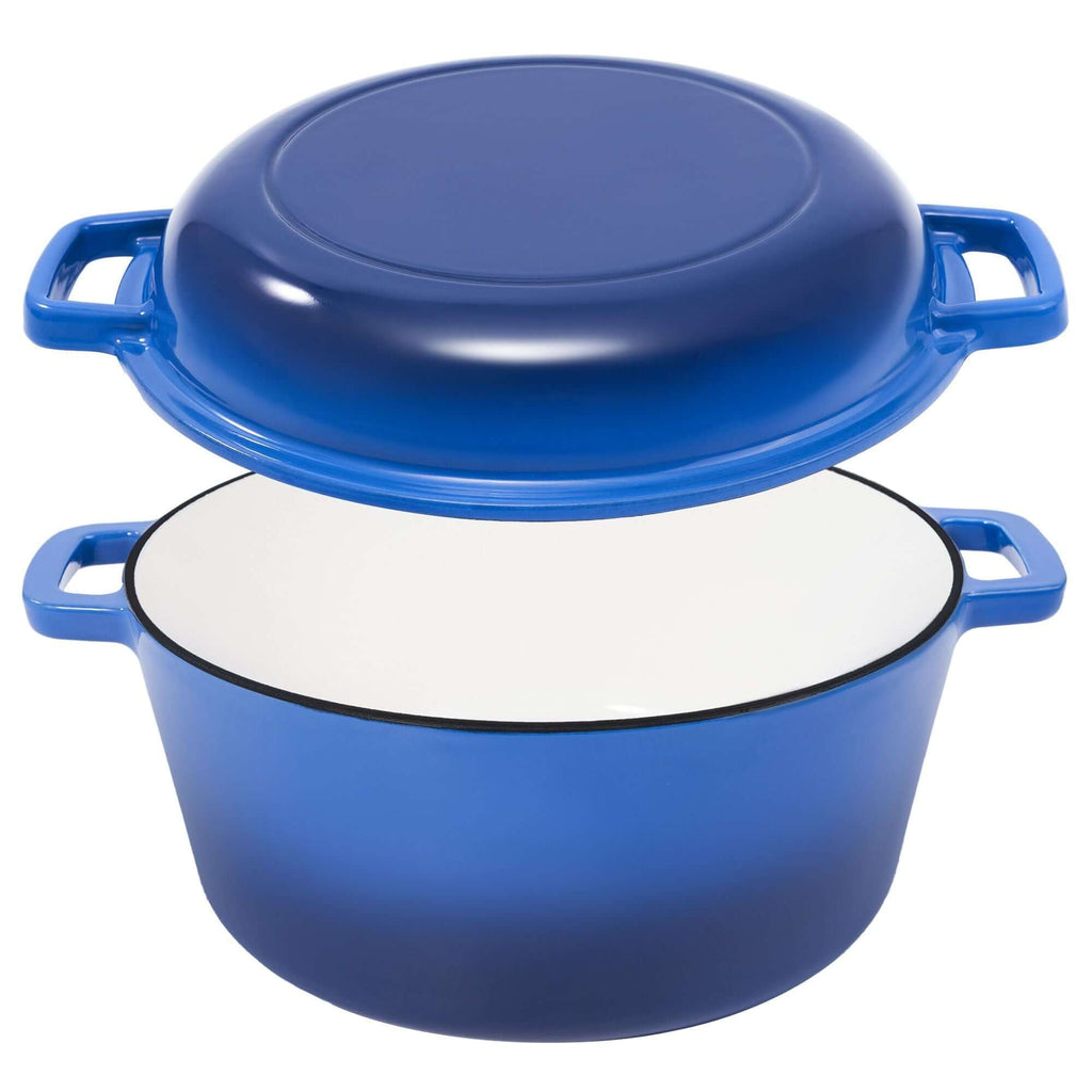 Enameled Cast Iron Dutch Oven with Serving Lid + ENCLOSED THERMAL CIRCLE Design
