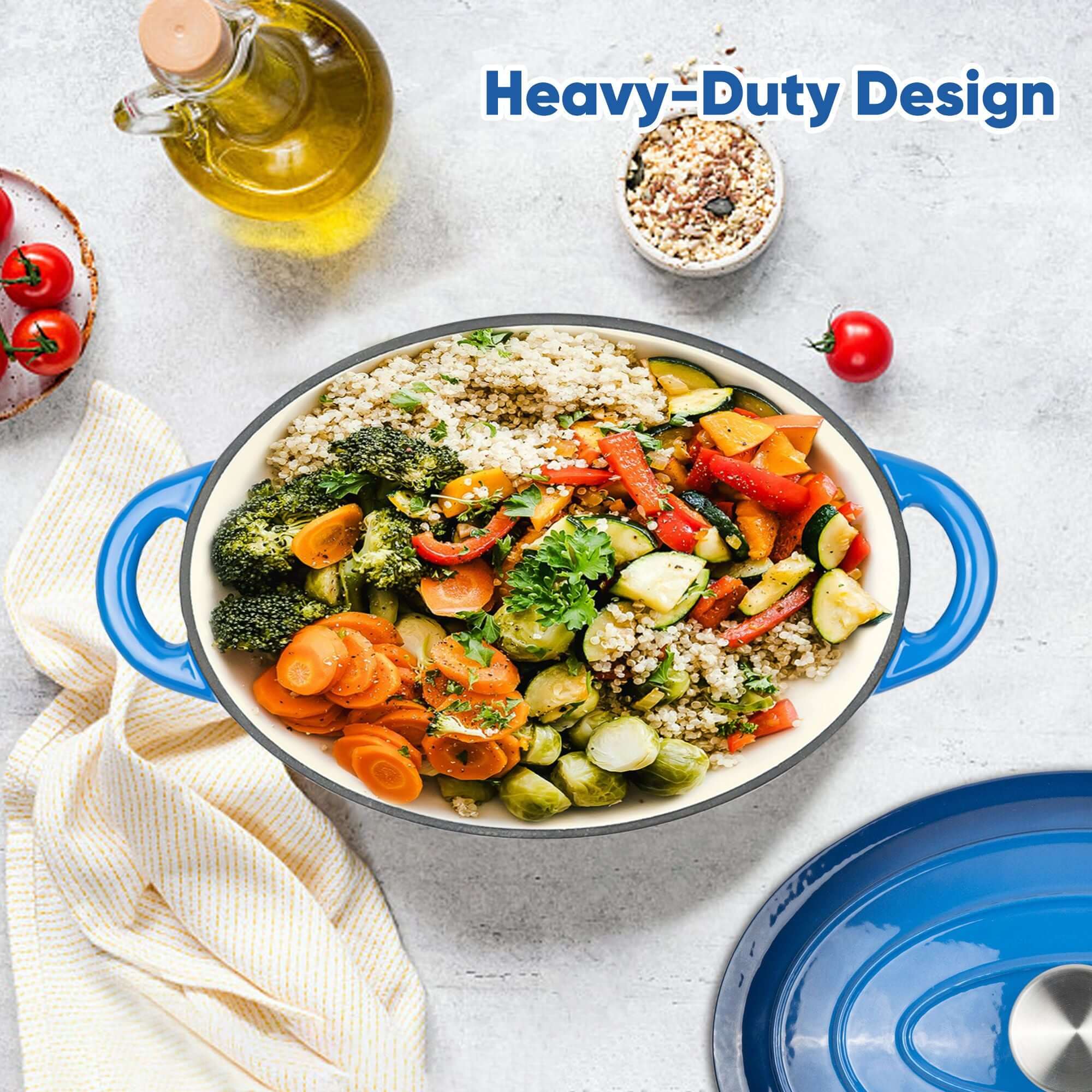 Cast iron soup POTS are suitable for various tools, such as ceramic, gas, induction cookers or barbecue grills. It can be used for cooking, baking and refrigeration.