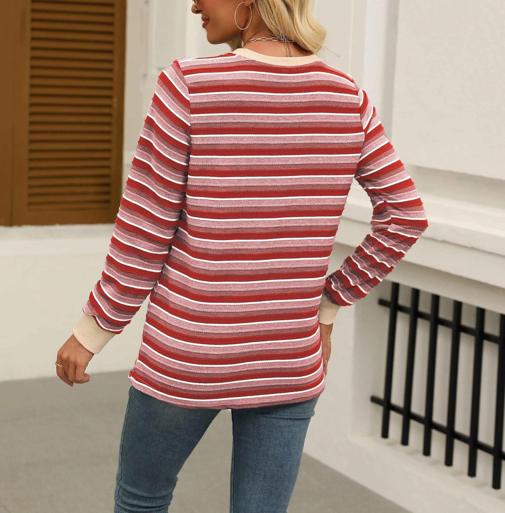 Womens Long Sleeve Shirts Fall 2024 Casual Tops Fashion Fall Outfits Blouses Clothes