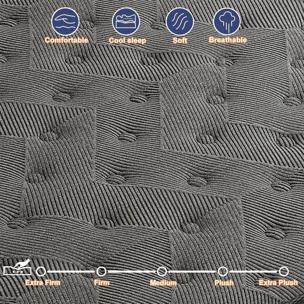 Queen Mattress, 12-Inch Hybrid in A Box | Medium Firm, Cooling Comfort & Motion Isolation, Pocketed Springs, Edge Support | CertiPUR-US Certified, Back Pain Relief | 100-Night Trial