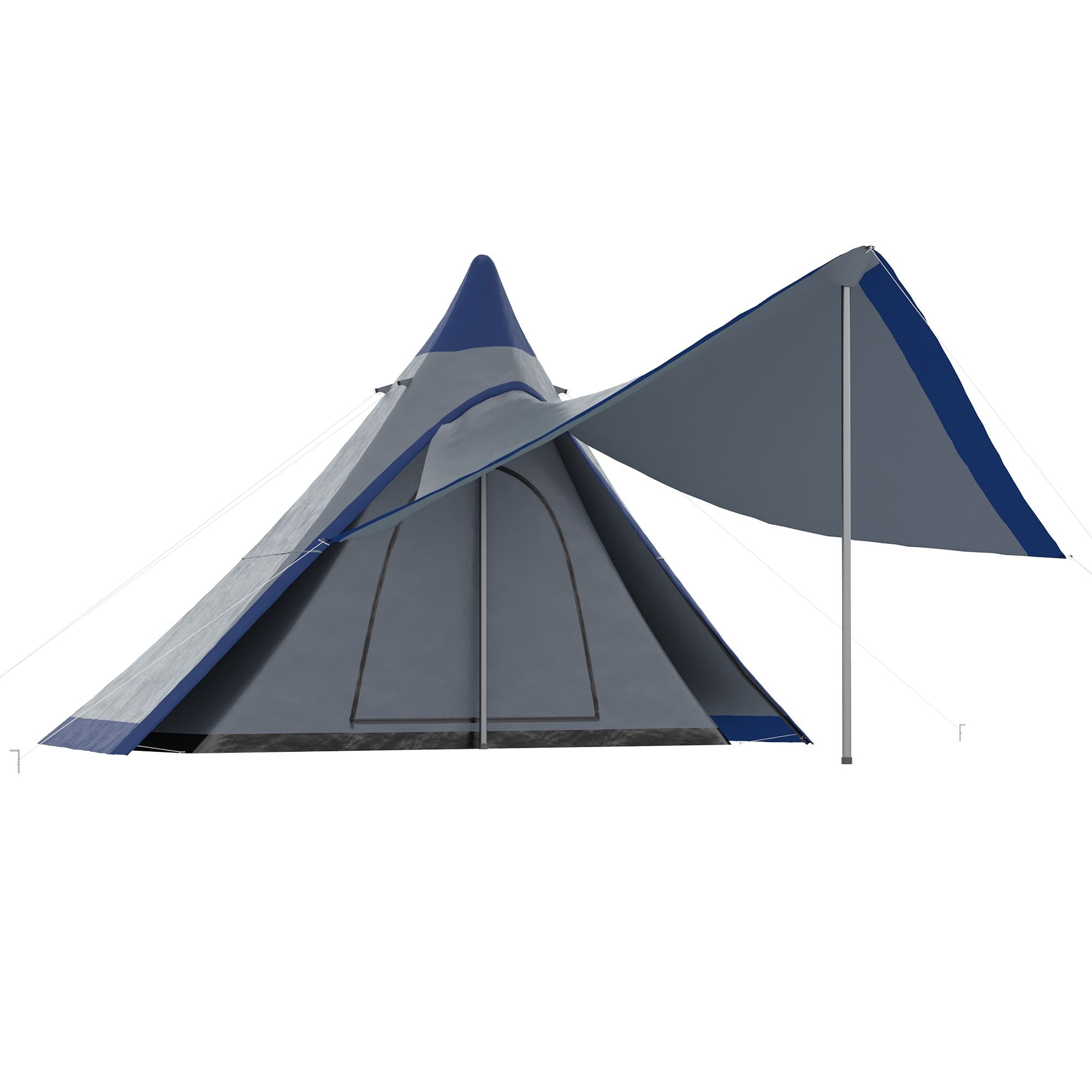 Teepee Camping Tent Easy Set-Up with Porch Blue for 2-3 Person Outdoor Hiking