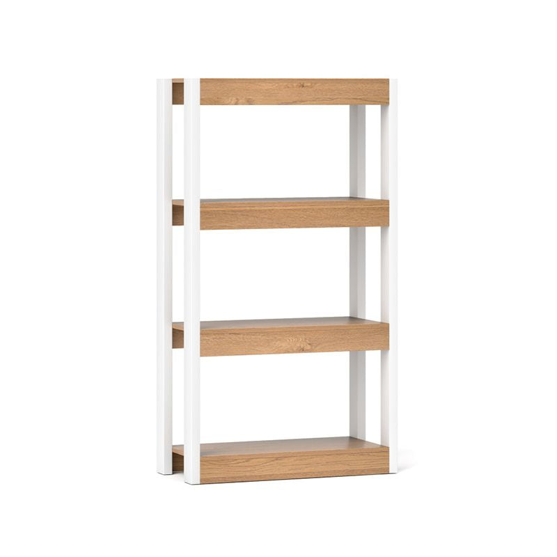 Open 4 Tier Bookshelf Wooden Bookcase for Living Room