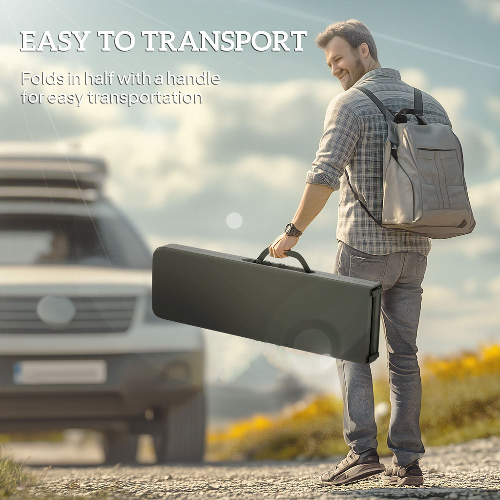 2 Pack 6 ft Portable Foldable Bench Seats, Plastic Folding Benches with Carrying Handle for Camping, Black