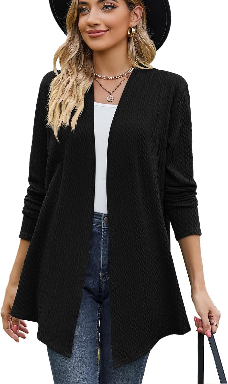 Cardigan for Women Long Sleeve Sweaters Casual Lightweight Knit Open Front Fall Fashion Outfits