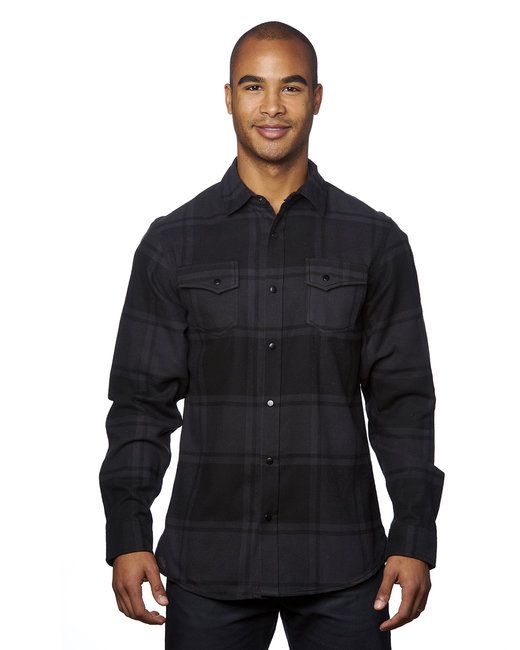 Burnside B8219 Men's Snap-Front Flannel Shirt