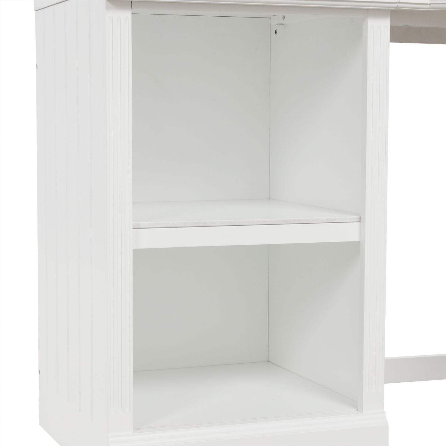 57.68" Modern L Shaped Executive Desk with 2 Storage Cabinets and 3 Drawers,Corner Writing Desk,Office Desk Furniture,Computer Desks with Depth Workstation for Home Office,Living room,White