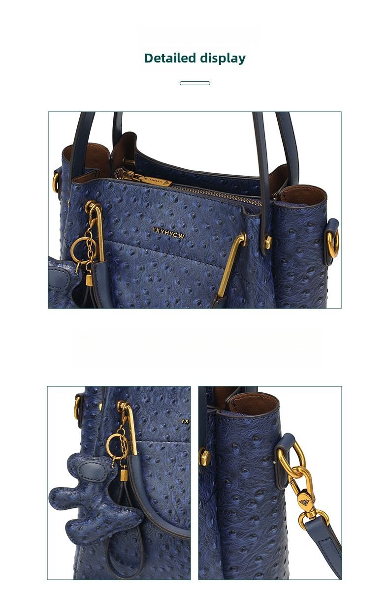 Light Luxury Hundred Shoulder Bag New Camel Bird Pattern Bucket Bag Senior Texture Handheld Casual Large Bag Temperament Women's Bags