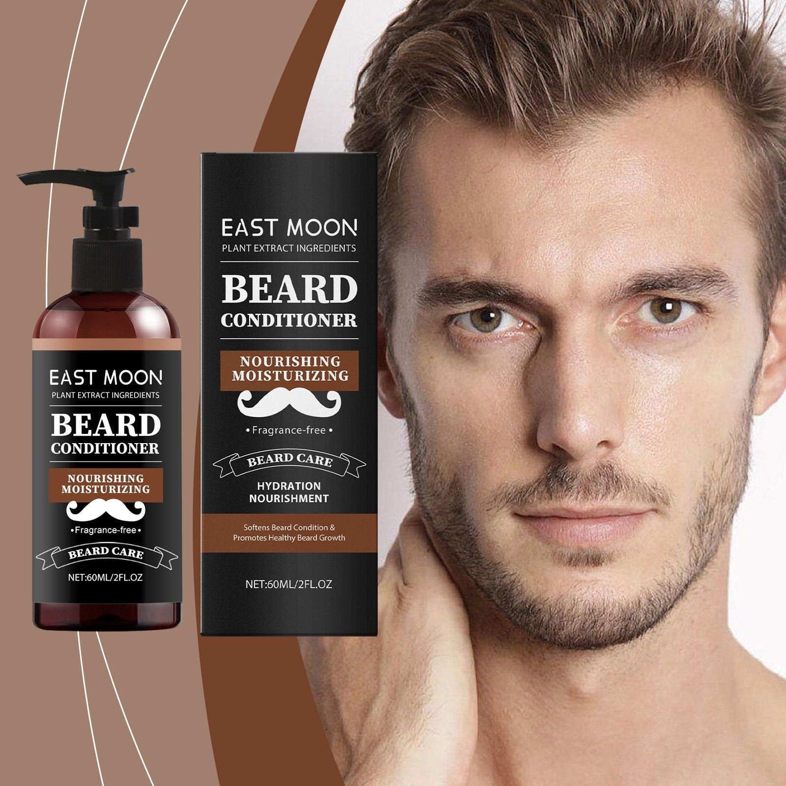 East Moon Men's Beard Care Nourishes Moisturizing Soft Gloss Soothing Moisturizing Gentle Care