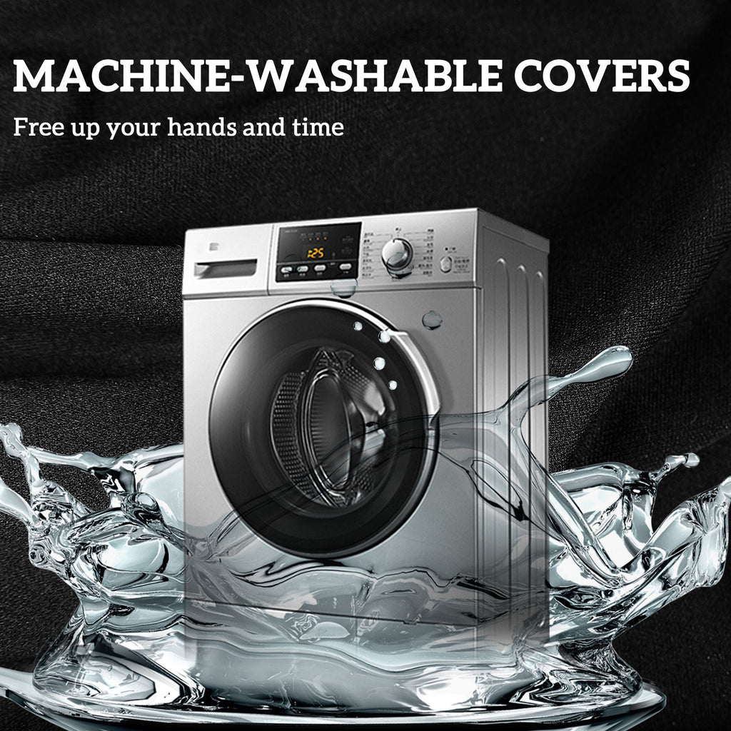 Outsunny Patio Chair Cushions Set of 4 Round Seat Cushions for Dining Bistro Chairs Machine Washable, 15" x 15" x 3", Black