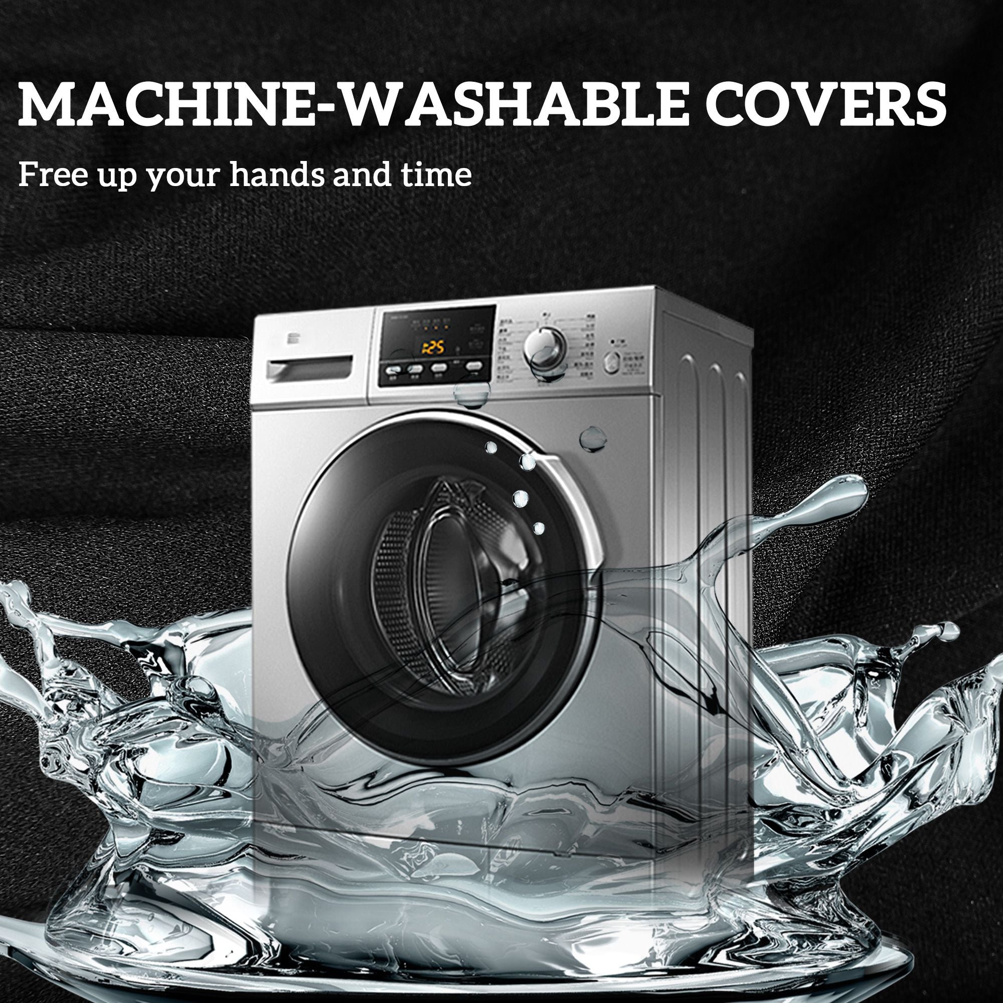 Outsunny Patio Chair Cushions Set of 4 Round Seat Cushions for Dining Bistro Chairs Machine Washable, 15" x 15" x 3", Black