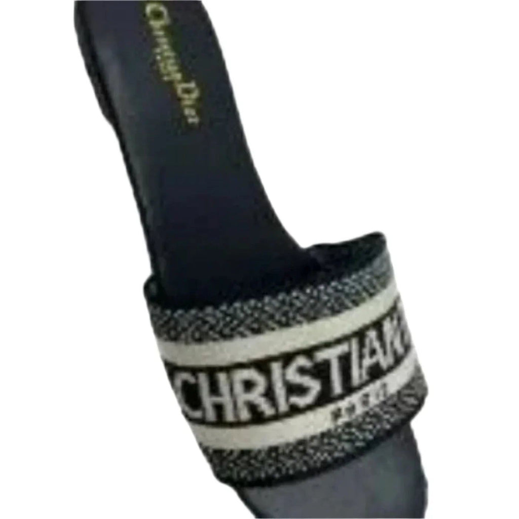 FASHION EMBROIDERED SLIDE SANDALS