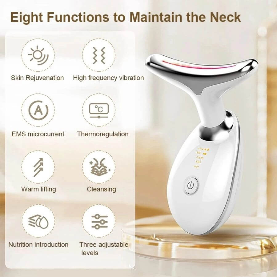 Face and Neck Massager 3 Colors EMS Beauty Device Lifting Tighten Facial Massagers Wrinkle Remover Reduce Double Chin Devices for Woman