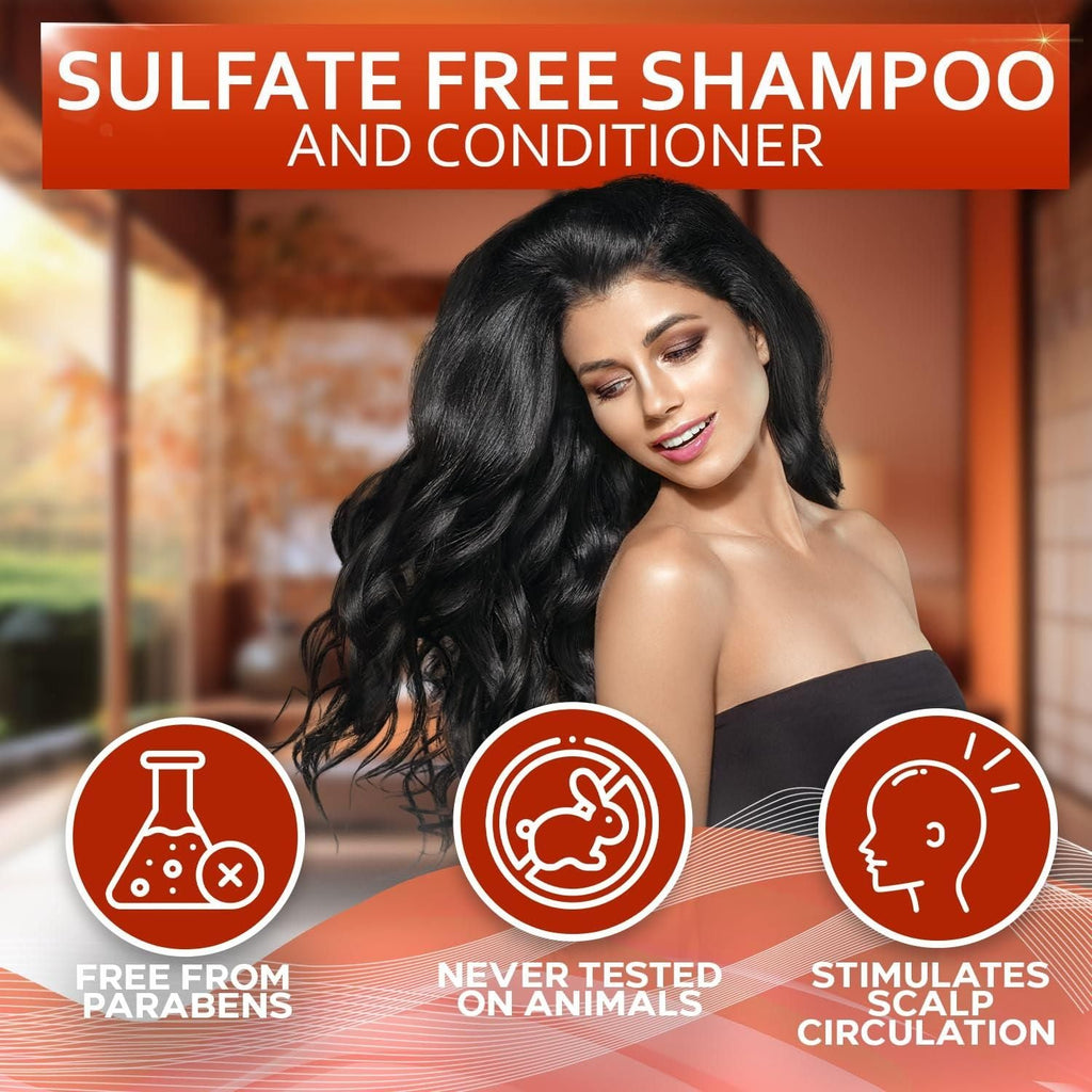 Batana Oil Shampoo and Conditioner Set Thickening Hair Products for Women and Men For Strengthening and Volumizing Fine and Thinning Hair Sulfate Free with Biotin and Keratin for a Fuller Look