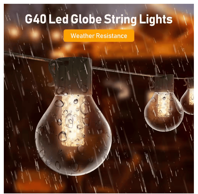 50-light 100ft LED Globe String Lights Bluetooth App Control