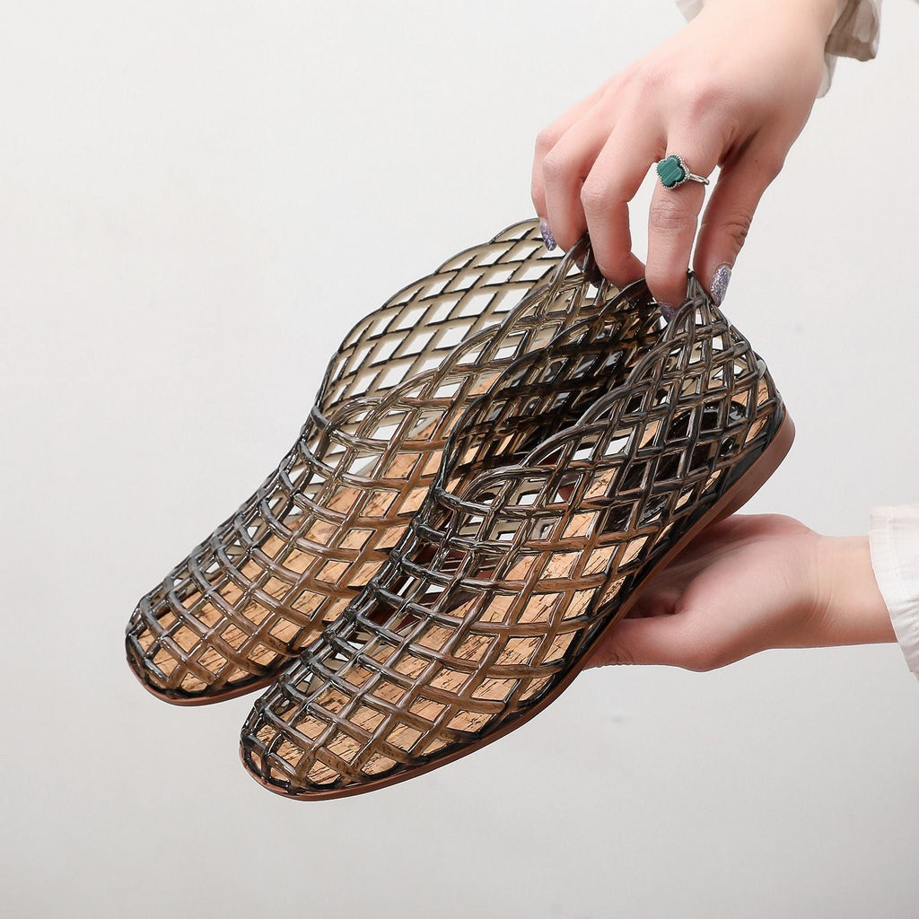 2025 Women's New Flat Sandals with Hollow PVC Breathable Summer Outerwear Baotou Bag and Casual Jelly Sandals