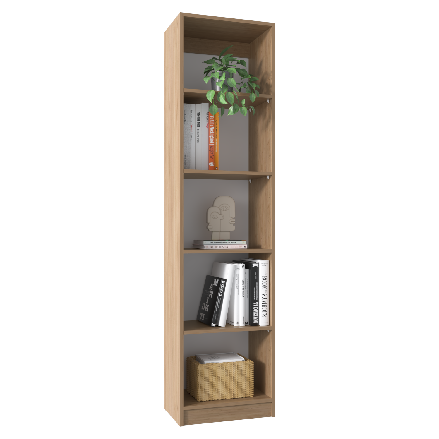 Vinton XS Bookcase Compact Bookshelf with Multiple Shelves