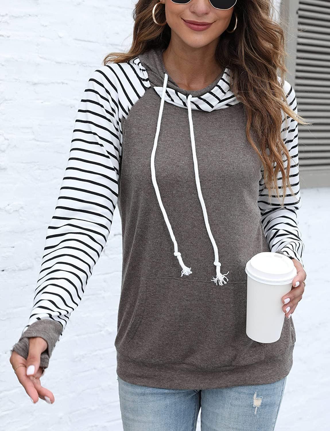 Women's Shirts with Pocket Casual Pullover Sweaters Long Sleeve T Shirts Sweatshirts Tops Blouses
