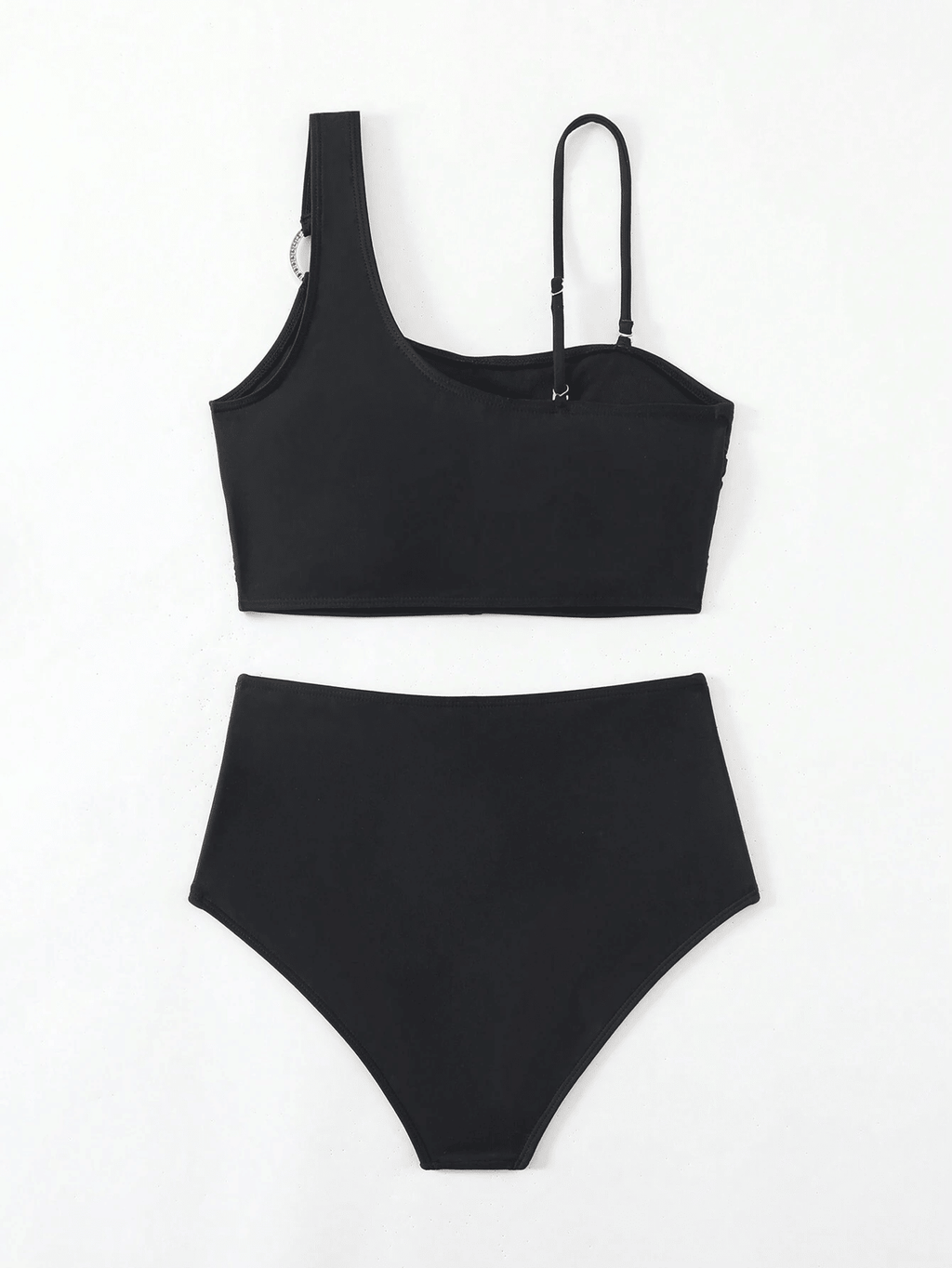 Women's minimalist asymmetrical split style quick drying bikini swimsuit