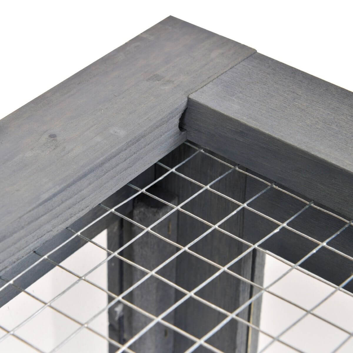 PawHut Wooden Tortoise House Indoor Turtle Habitat Enclosure Outdoor Reptile Cage Gray