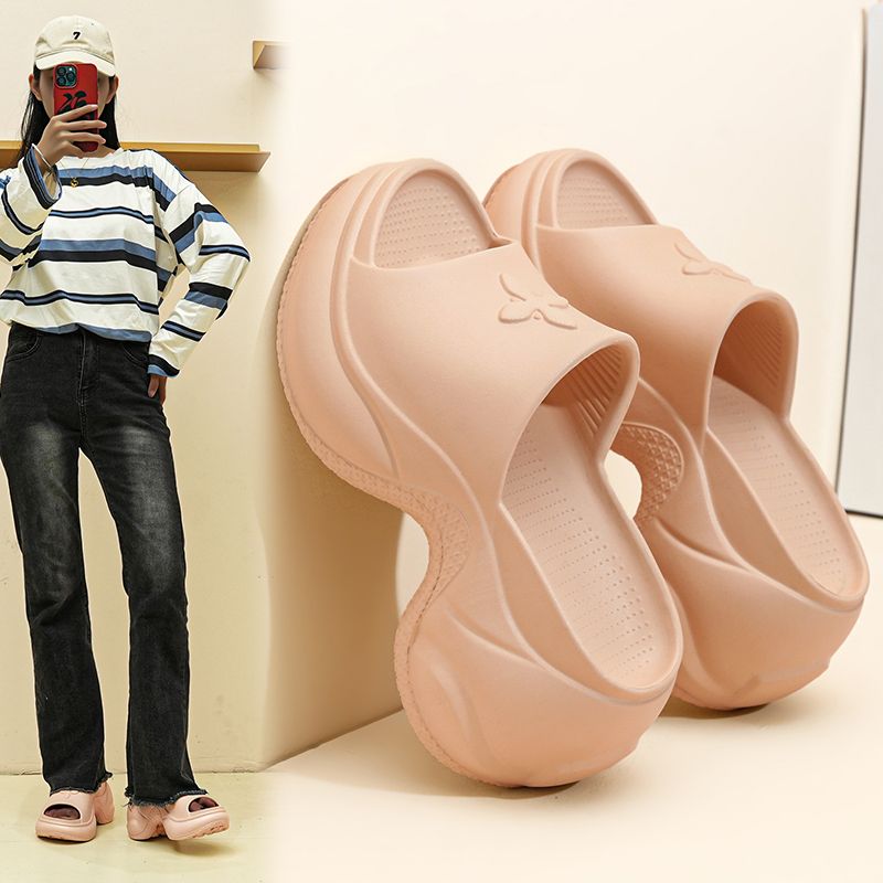 Summer new comfortable flat platform women's slippers platform platform sandals outdoor flip-flops