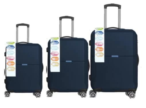 BLUE 3-Piece Premium ABS Luggage Set-20", 24", and 28" Suitcases with Multi-Position Handle, Silent Spinner Wheels, and TSA-Approved Lock-Durable, Stylish, and Spacious Travel Gear