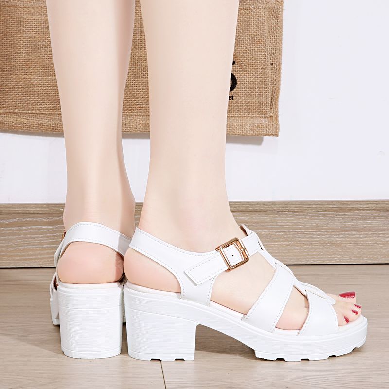 Summer new women's chunky sandals trend casual all-match large size high-heeled sandals